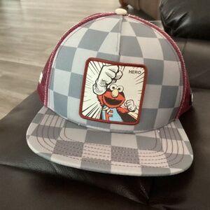 Sesame Street Capslab Trucker Hat, One Size Fits All, Color Burgundy, Gray Multi